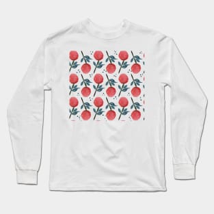 Watercolour stylised  blooms in navy Long Sleeve T-Shirt